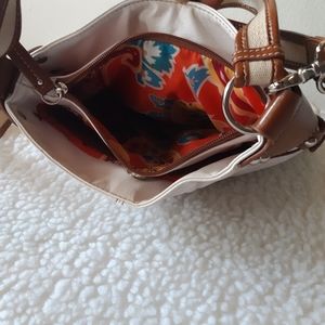 B.ø.C Ivory and Tan Crossbody Bag